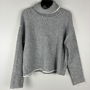 Christian Siriano New York Gray Ivory Textured Pullover Sweater Small Cozy